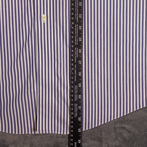 Brooks Brothers 1818 Regent Dress Shirt Mens 18 4/5 Purple White Stripe Non-Iron - Picture 6 of 10